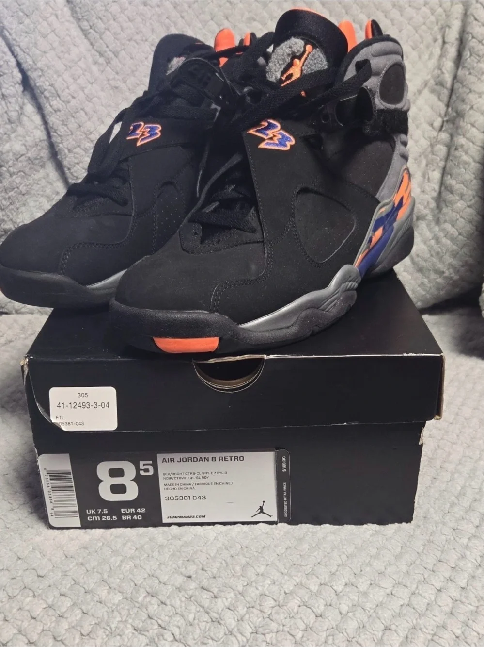 Nike Air Jordan (8) Men’s Black & Orange Basketball Shoes